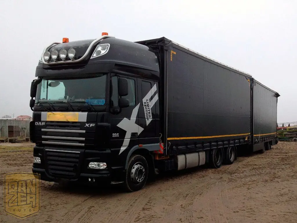 Автопоезд 120 кубов. DAF XF 105.460 + прицеп, полная штора, все загрузки, г/п 31т, полная комплектация. - фото 5
