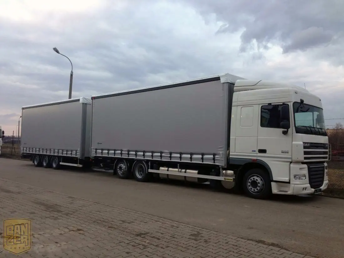 Автопоезд DAF XF 105.410 новый, 120м3 штора, общая г/п 31т, прицеп тридем, 2013г, максимальная комплектация - фото 2