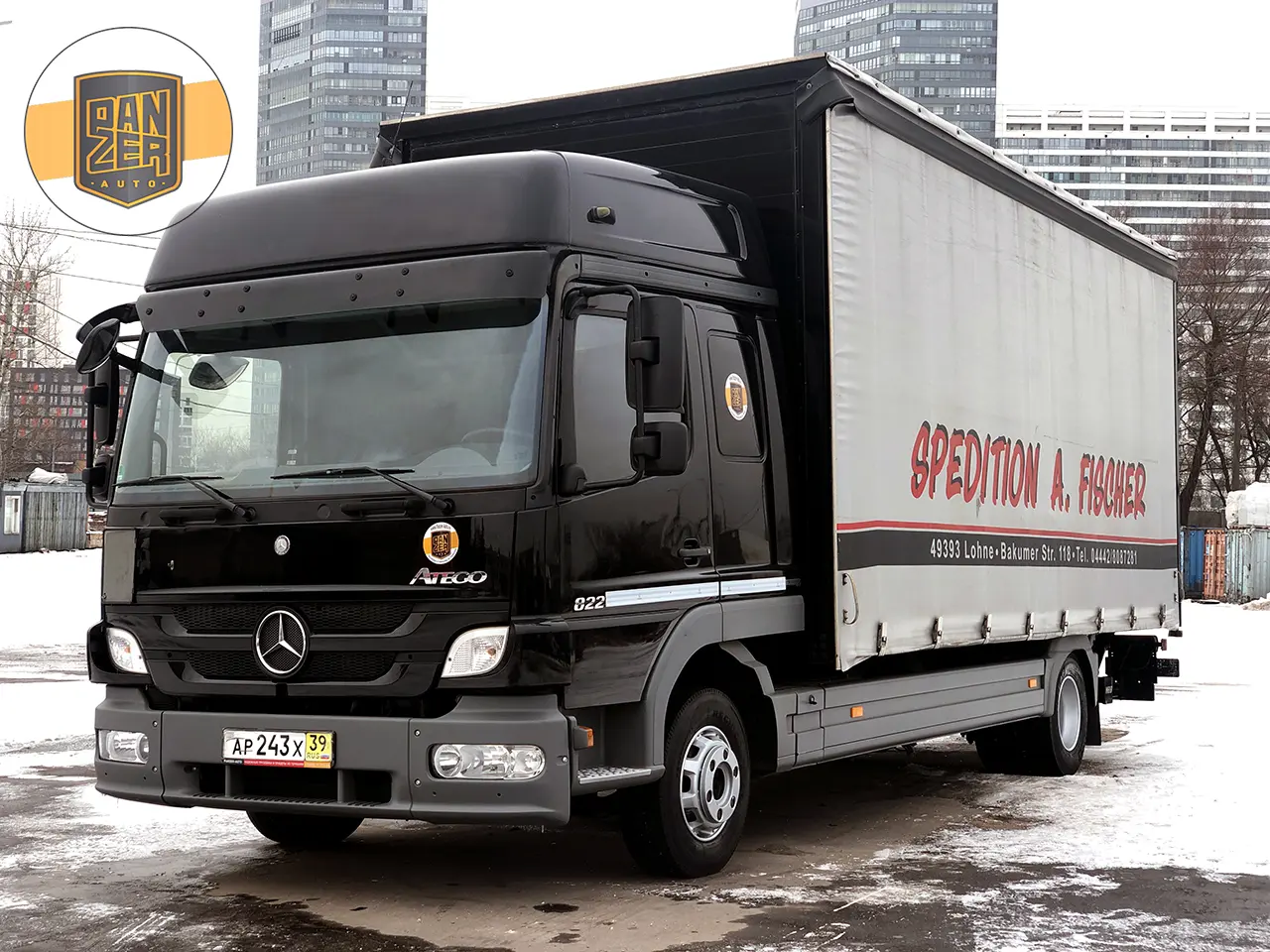 Mercedes Atego 822 L, 12/2013г, пятитонник, штора 40 м3 с гидролифтом, 2 спальника - фото