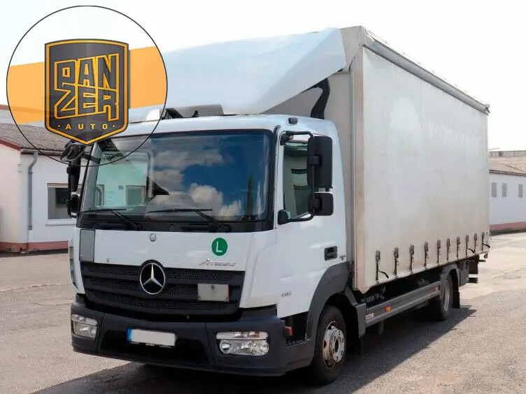 Mercedes Atego 818 L, 2015 год, штора 38 м3, гидроборт, верх сдвижной, без пробега по РФ - фото