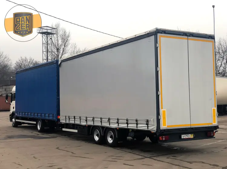Автопоезд шторный MAN TGM 12.250 + прицеп, 03/2013 год, г/п 13 тонн - фото