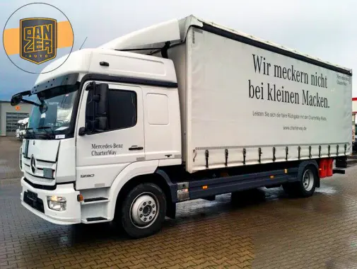 Mercedes Atego 1230L NEW, 12/2015 год, штора 47 м3, гидролифт, пробег 159 тыс.км - фото