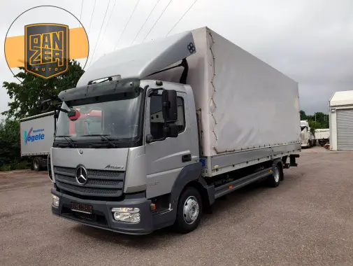 Mercedes Atego 823 L, 2015 год, борт-тент 45 м3 с боковой дверью, гидроборт, без пробега по РФ - фото