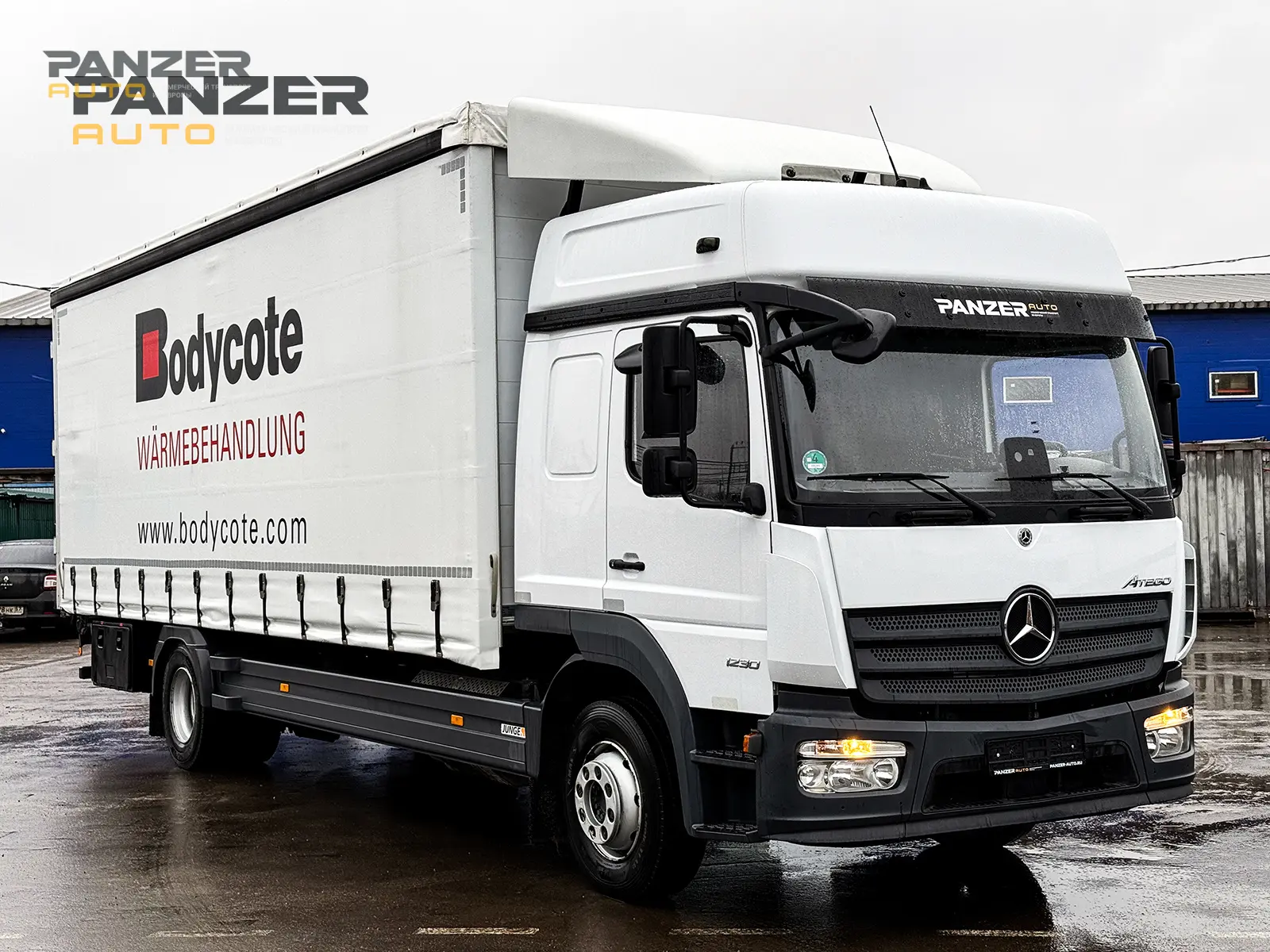 Mercedes Atego 1230, 2019 год, штора 46 кубов, ворота - фото