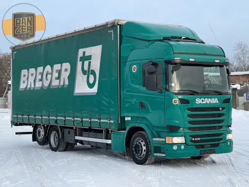 Scania R410, 6х2, 2015 год, штора 61 куб, 20 европалет, без пробега по РФ - фото