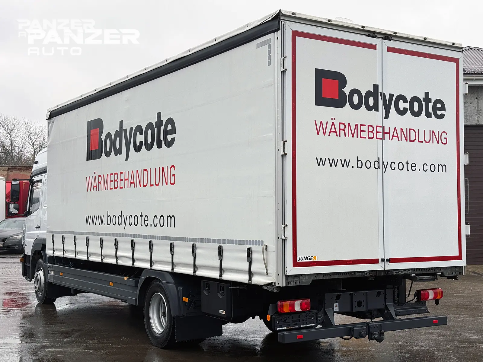 Mercedes Atego 1230, 2019 год, штора 46 кубов, ворота - фото