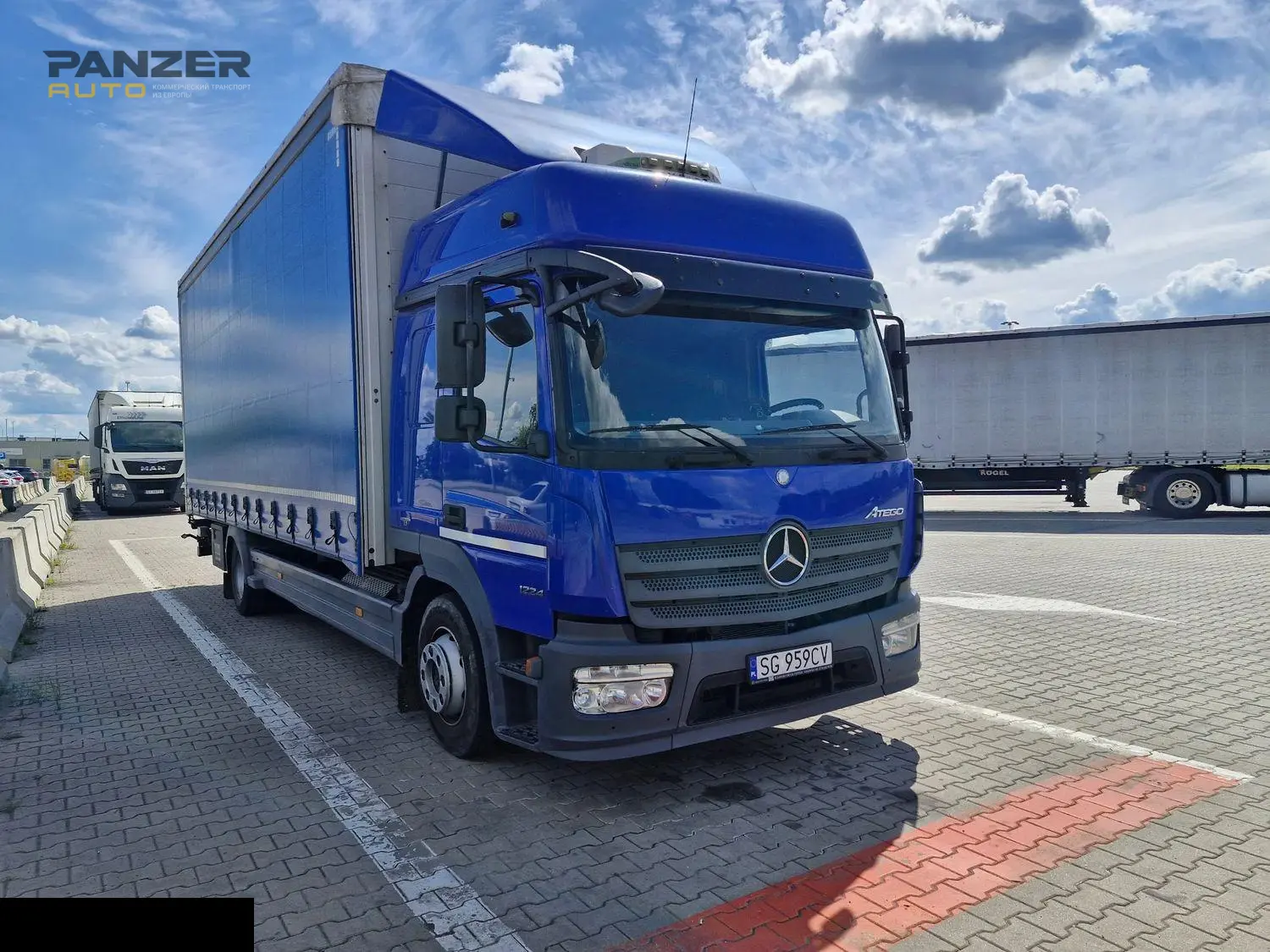 Mercedes Atego 1224, 2014 год, шторный кузов 47 кубов с гидробортом, 18 паллет - фото