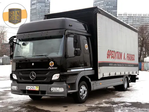Mercedes Atego 822 L, 12/2013г, пятитонник, штора 40 м3 с гидролифтом, 2 спальника - фото