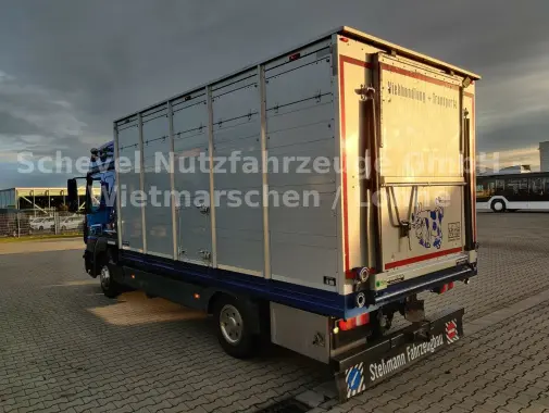 Грузовик для перевозки животных Mercedes Atego 1023, 2014 год, алюминиевый скотовоз 28 м3 - фото